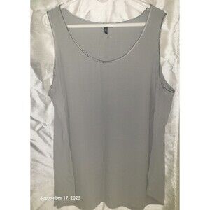 Eileen Fisher Plus Size Womens 100% Silk Grey Dress Tank Tunic Top Sz 2x EUC